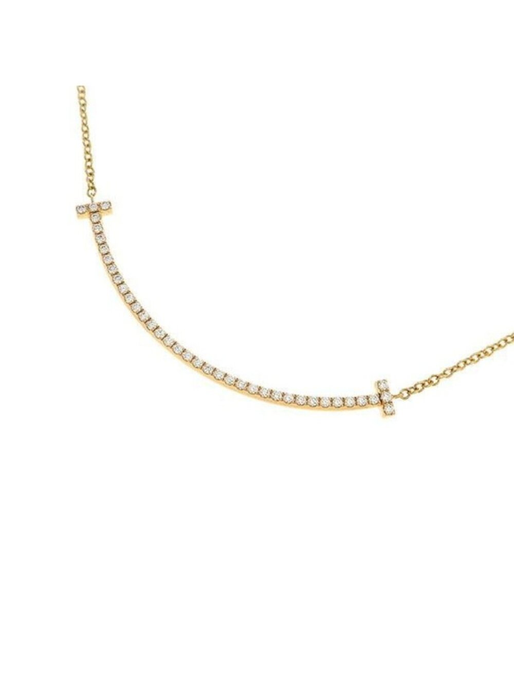 Tiffany & Co T Smile Diamond Necklace Small